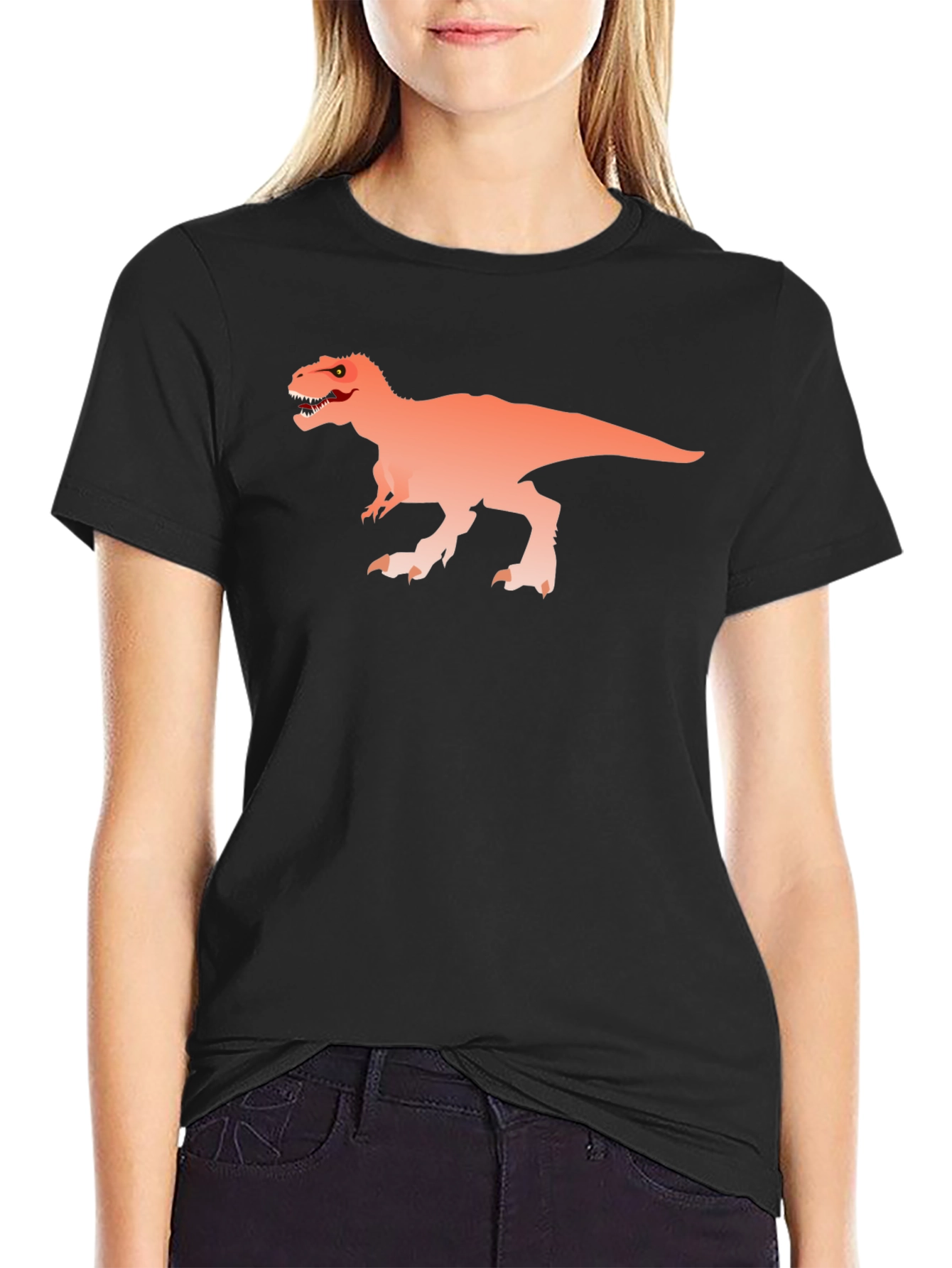 Dino Graphic Tee - Black Cotton T-Shirt