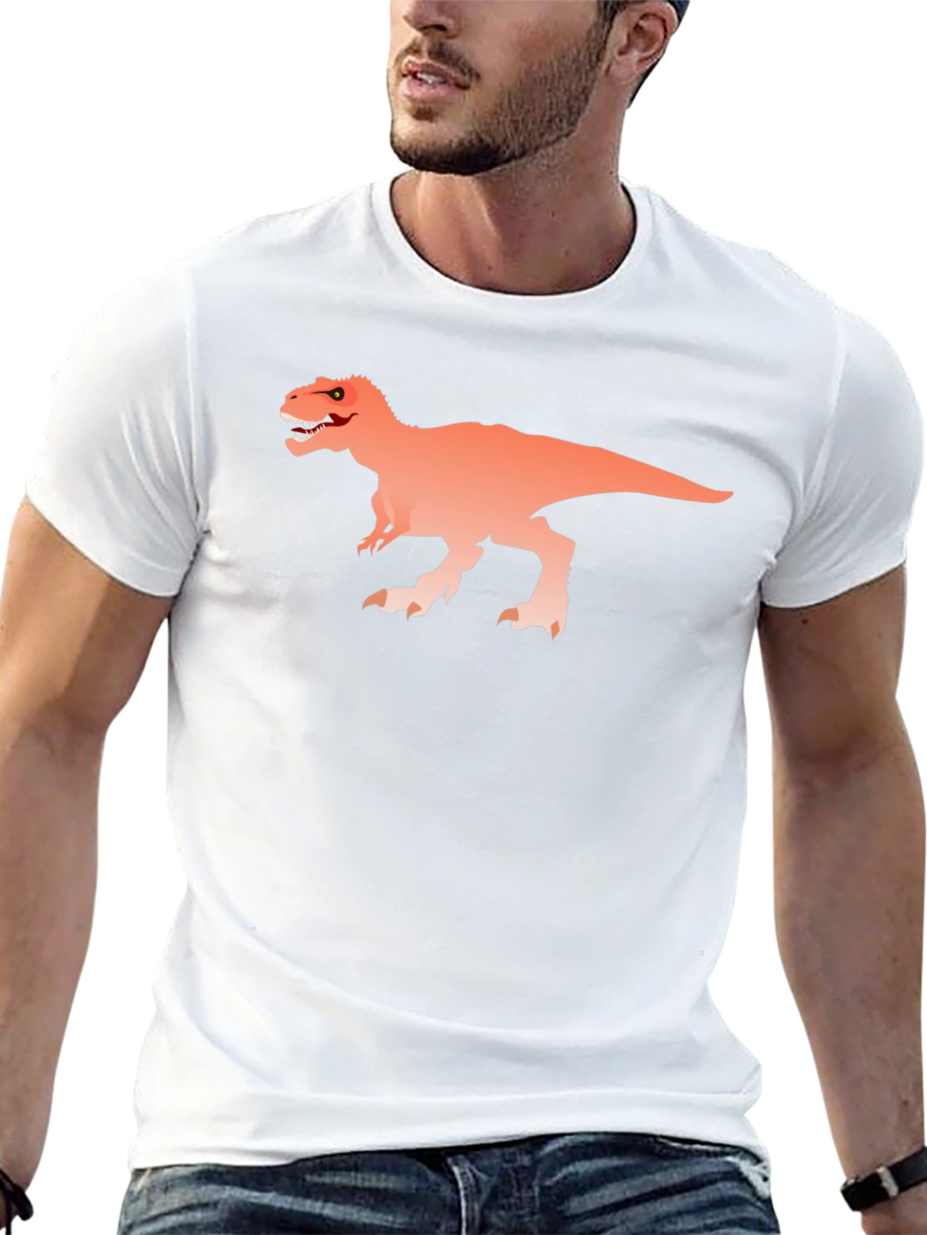 Dino Graphic Tee - Black Cotton T-Shirt