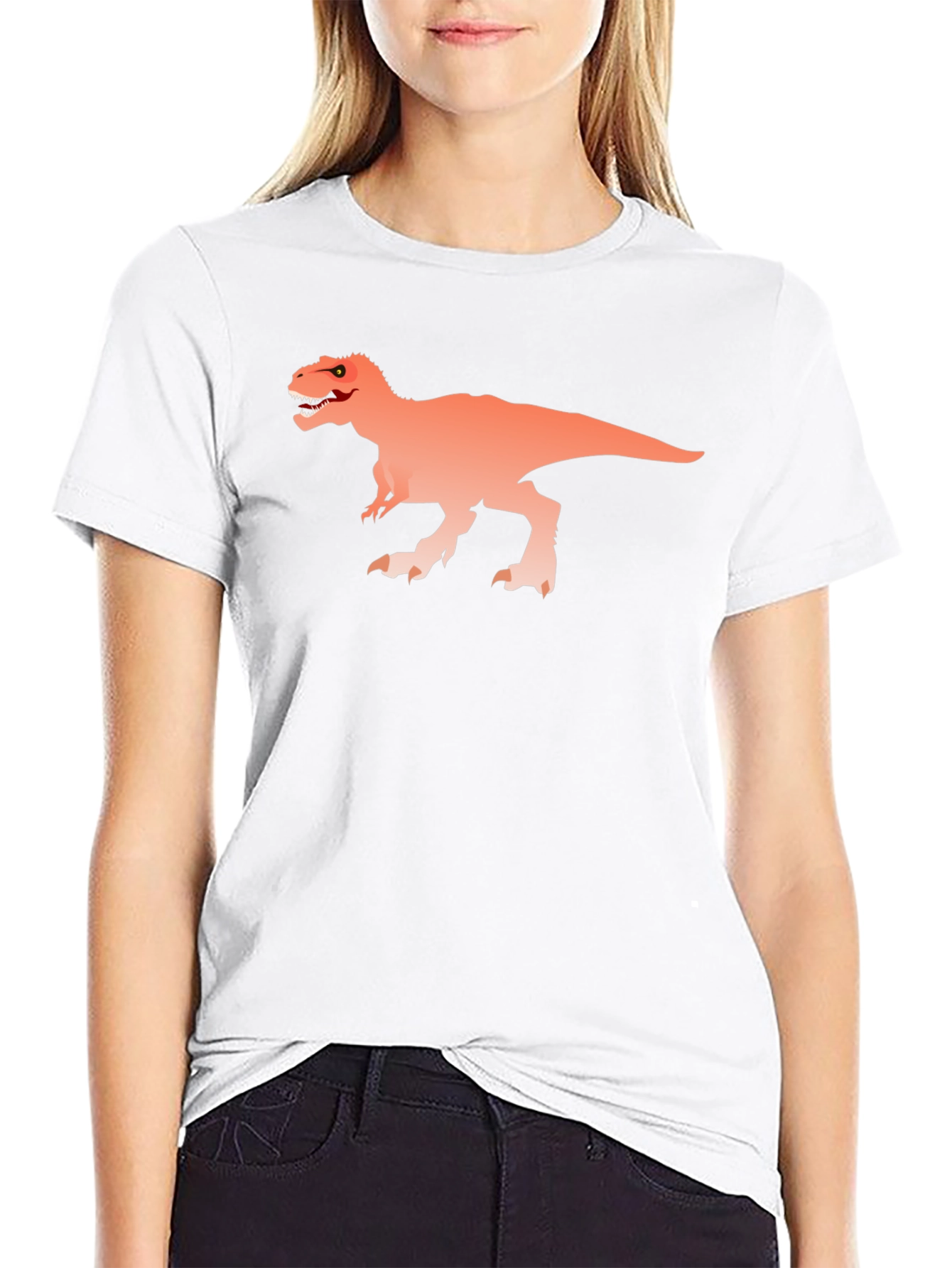 Dino Graphic Tee - Black Cotton T-Shirt