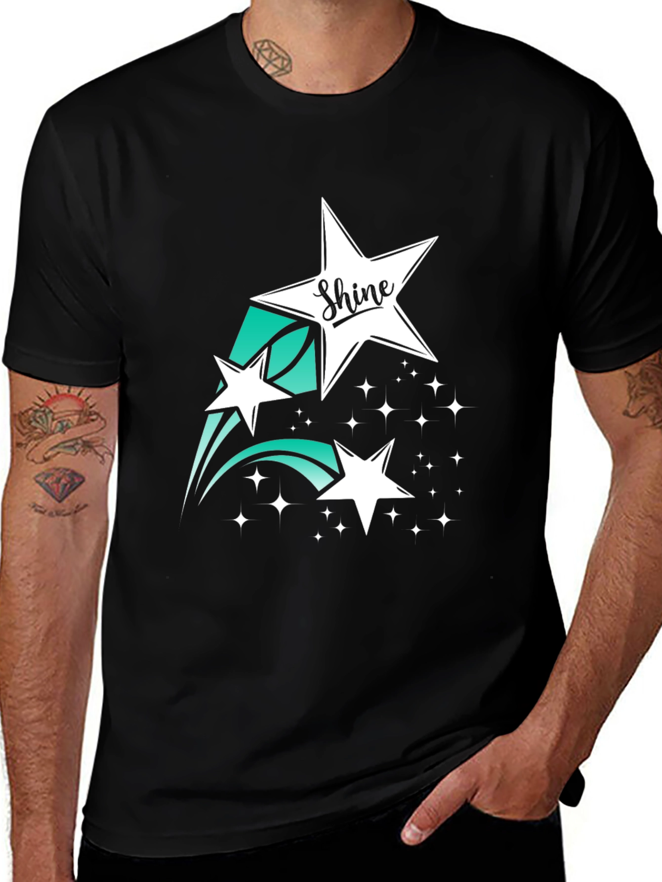 Shine Star Graphic Tee - Black