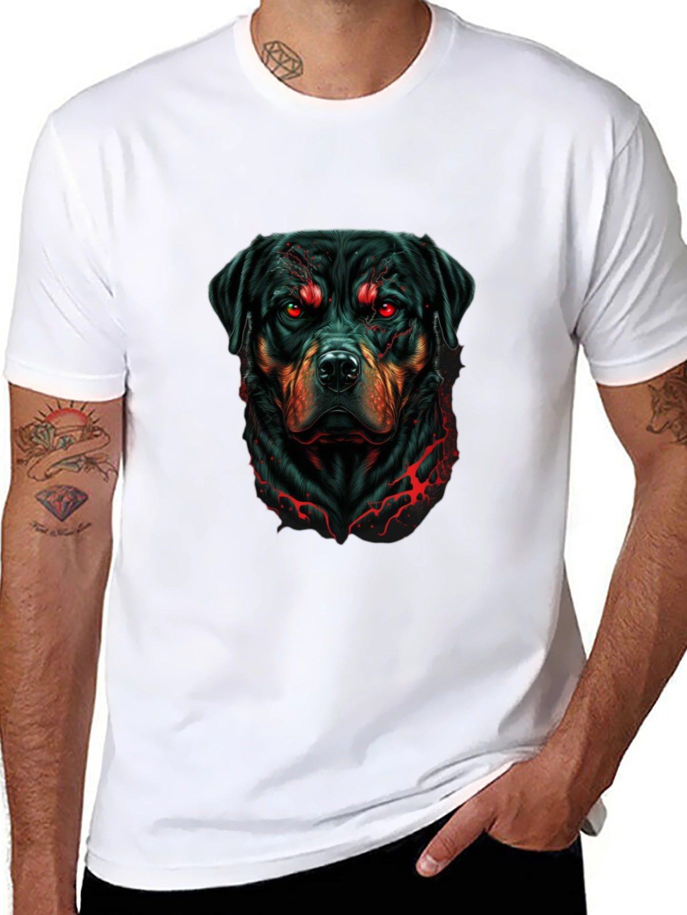 Rottweiler Graphic Tee - Mens Black T-Shirt