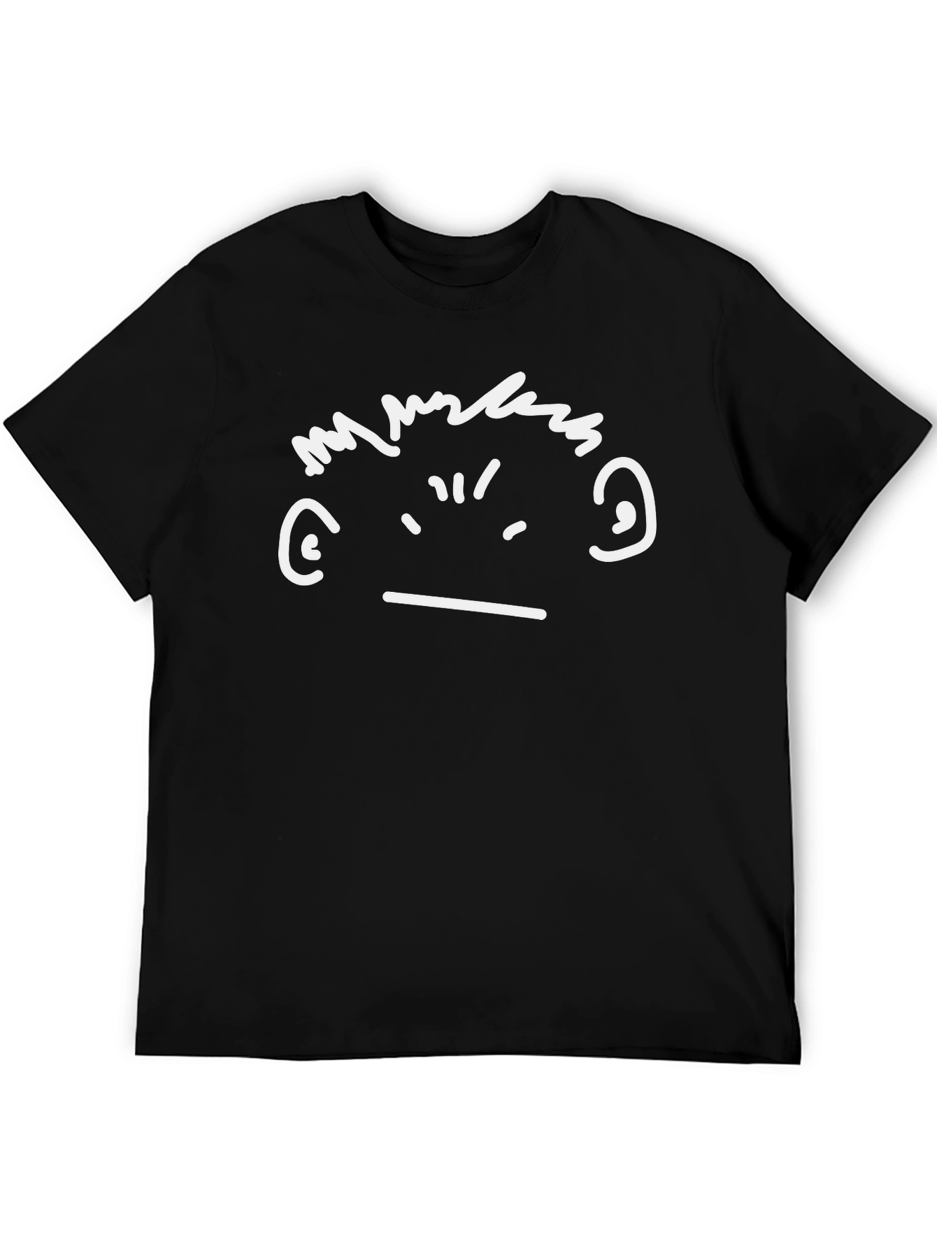Funny Grumpy Face Graphic Black T-Shirt