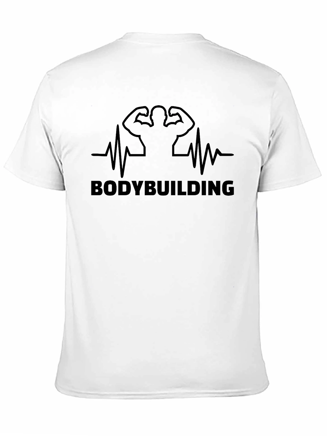 Bodybuilding Heartbeat Graphic Tee - Black
