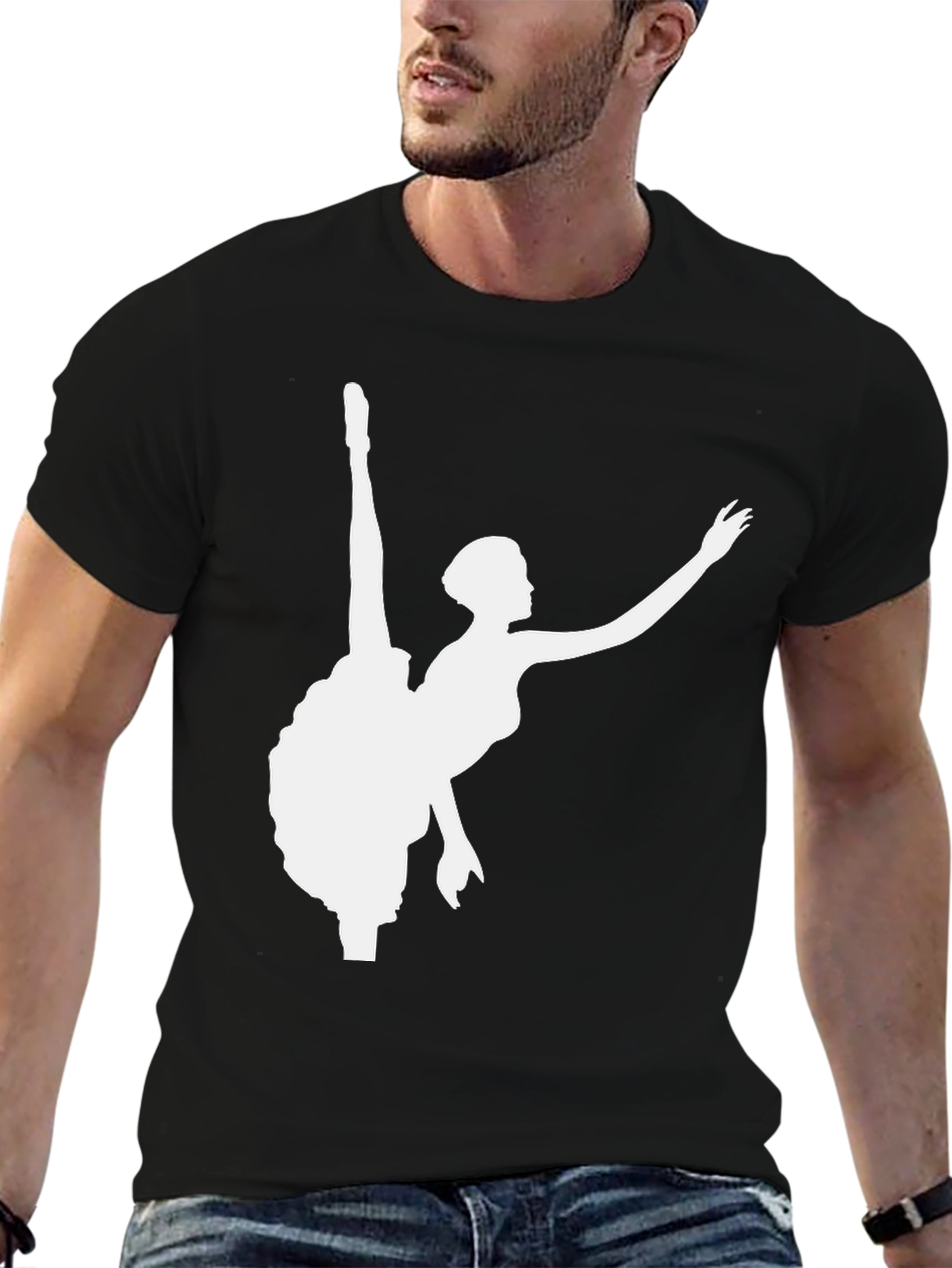 Ballerina Silhouette Graphic Tee - Black