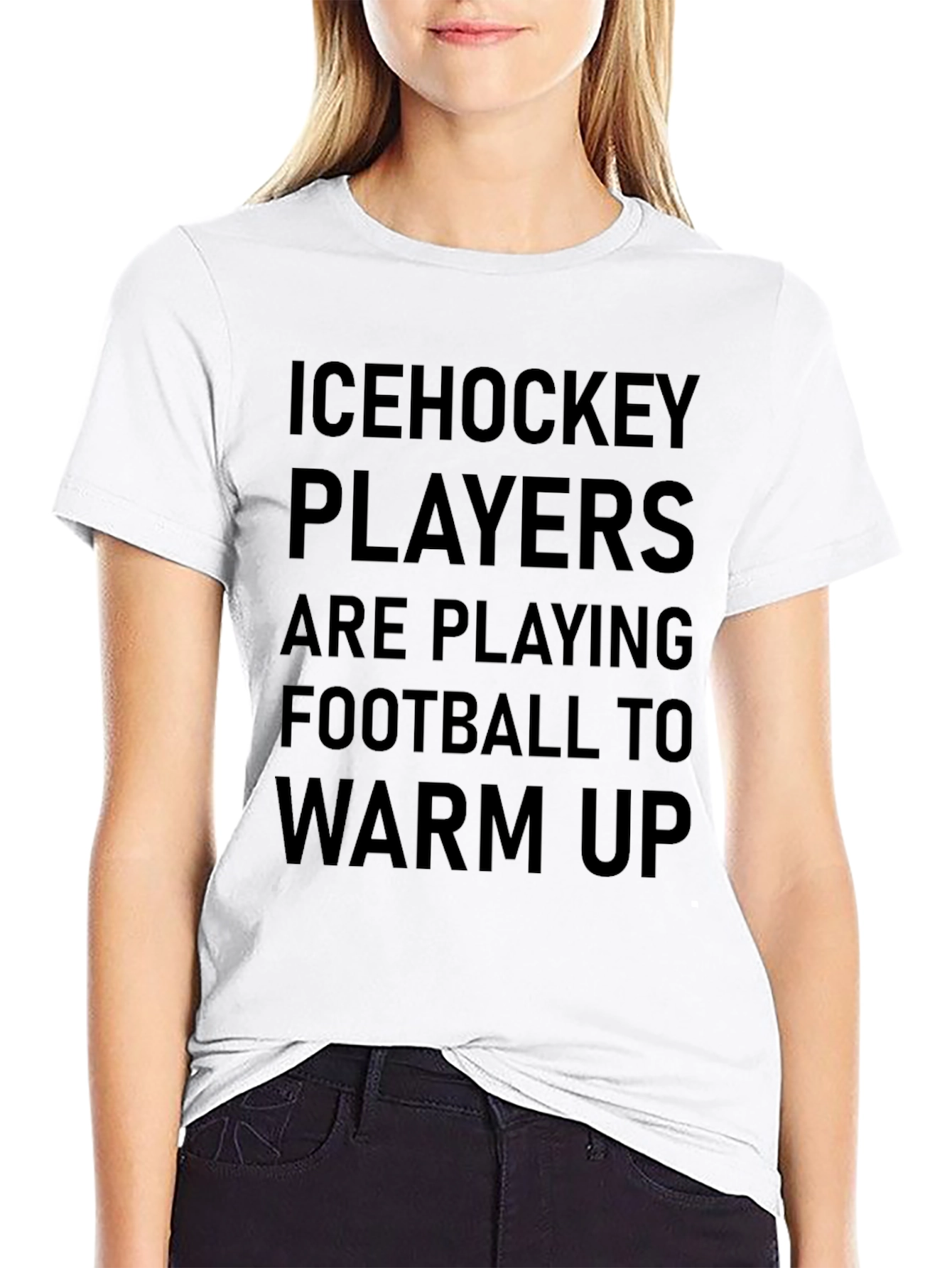 Ice Hockey Players Warm Up Graphic Tee