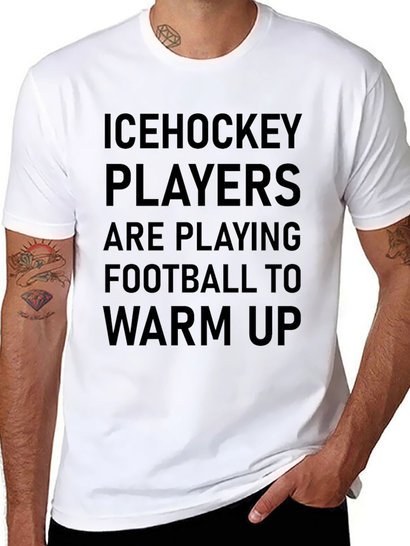Ice Hockey Players Warm Up Graphic Tee