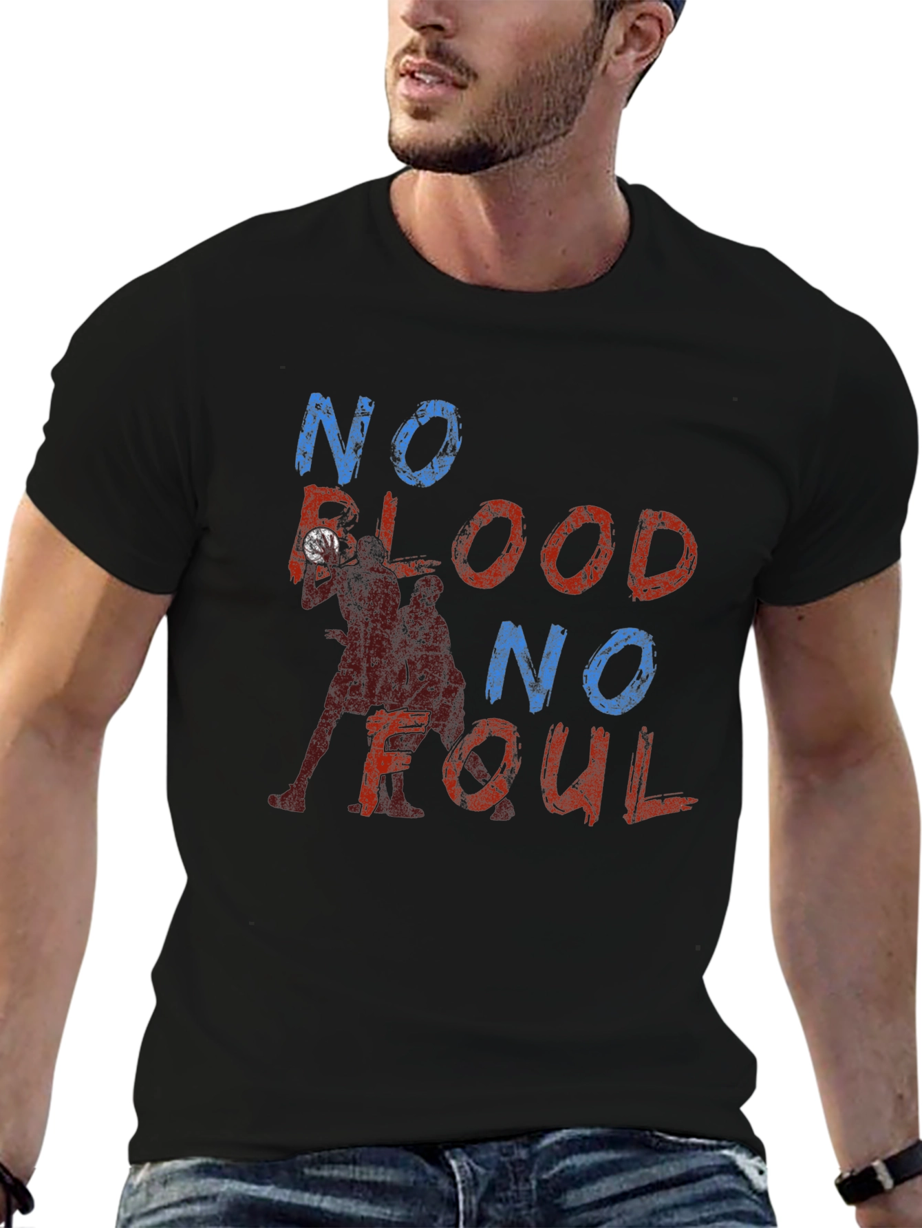No Blood No Foul Graphic Tee - Black