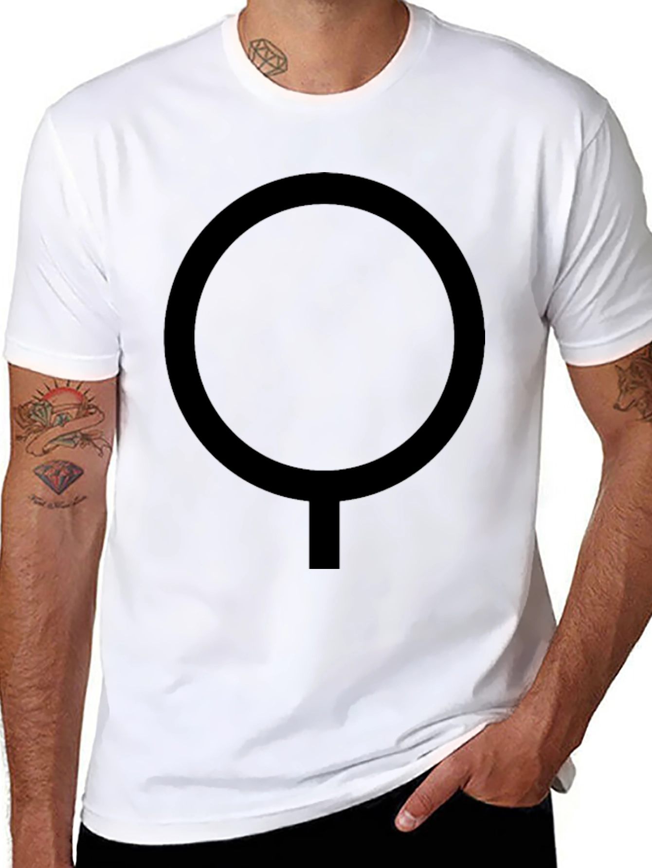 Minimalist Black T-Shirt with Circle Design