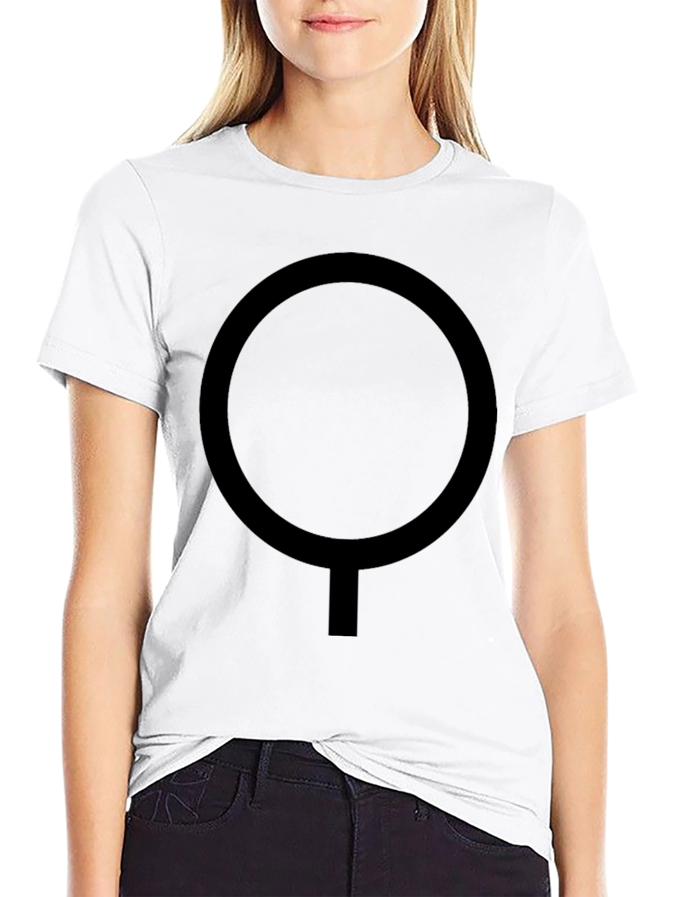 Minimalist Black T-Shirt with Circle Design