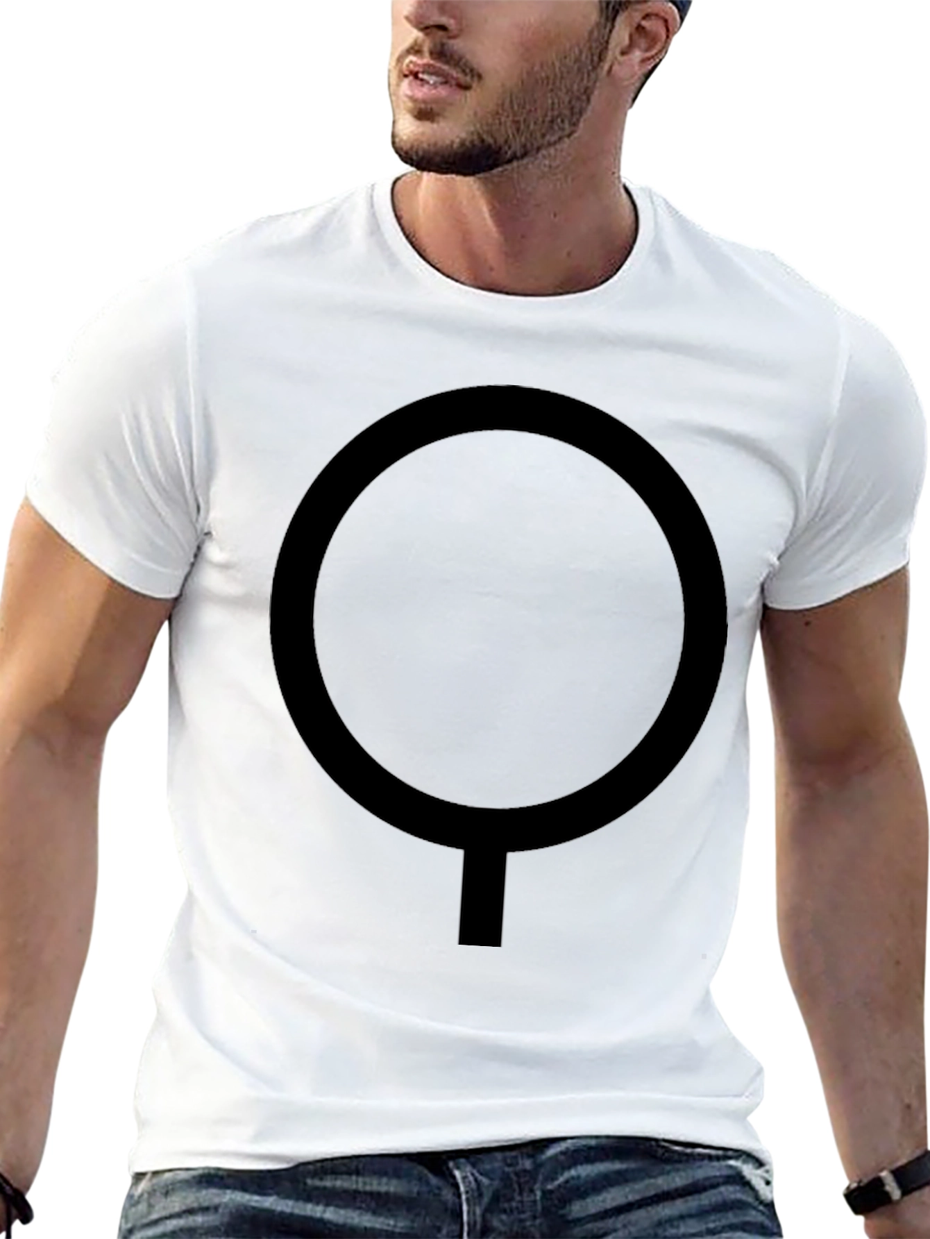 Minimalist Black T-Shirt with Circle Design