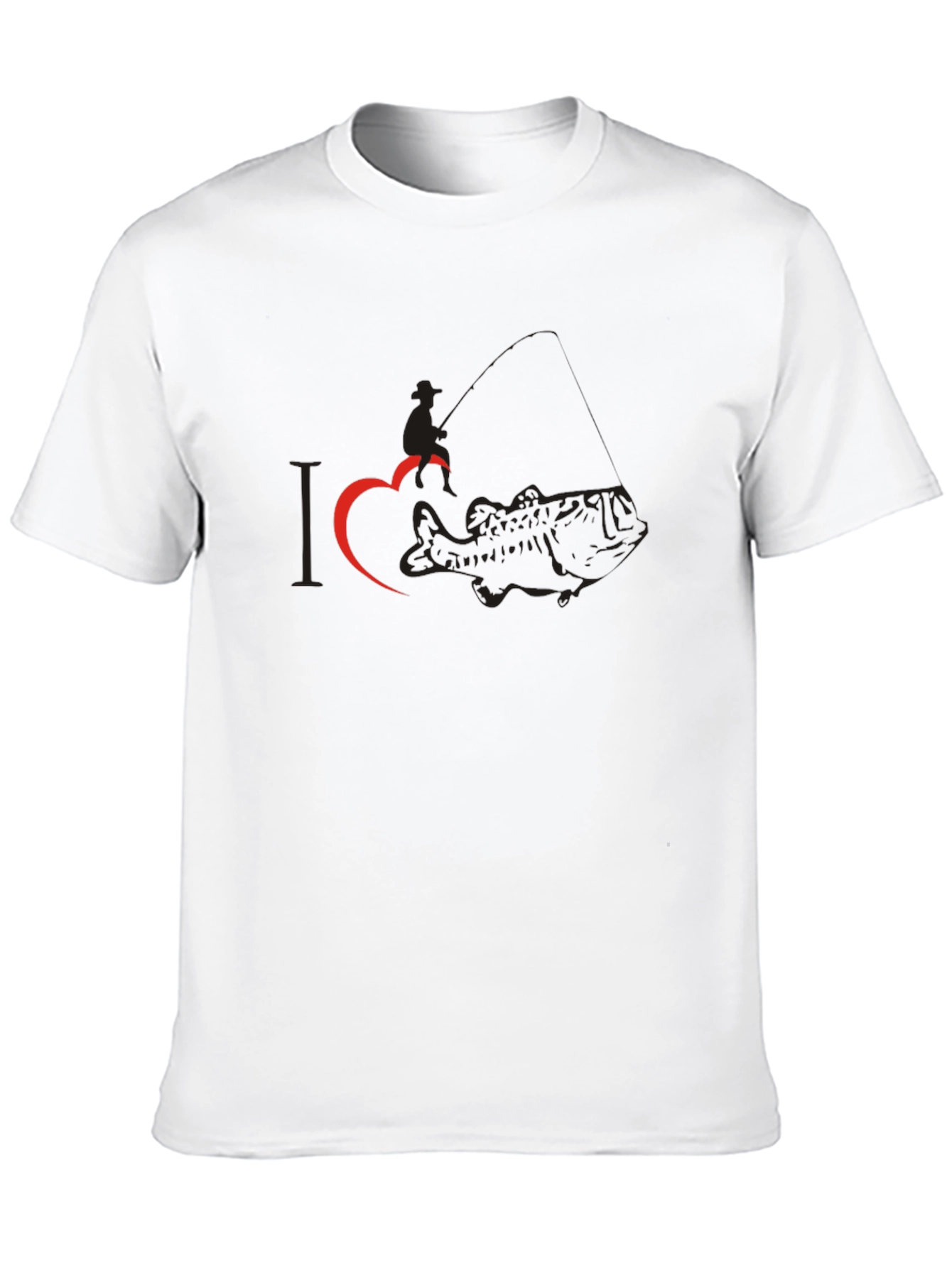 I Heart Bass Fishing T-Shirt - Black