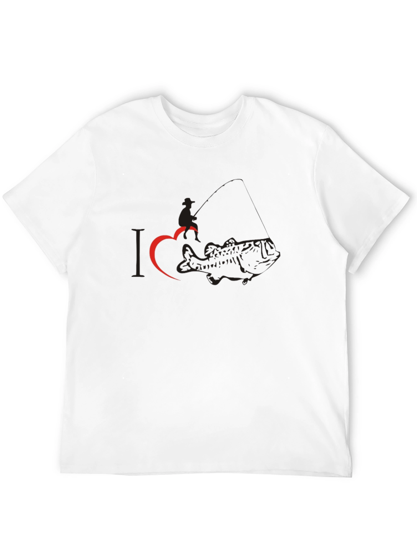 I Heart Bass Fishing T-Shirt - Black