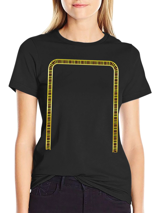 Geometric Gold Frame Black T-Shirt