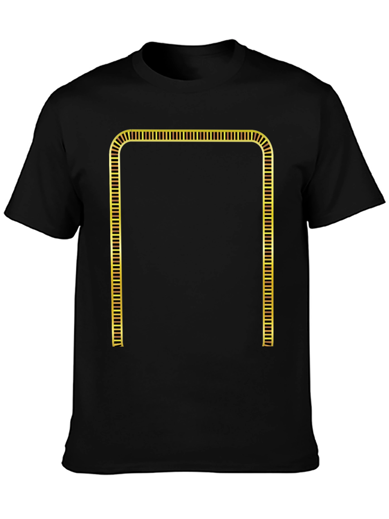 Geometric Gold Frame Black T-Shirt