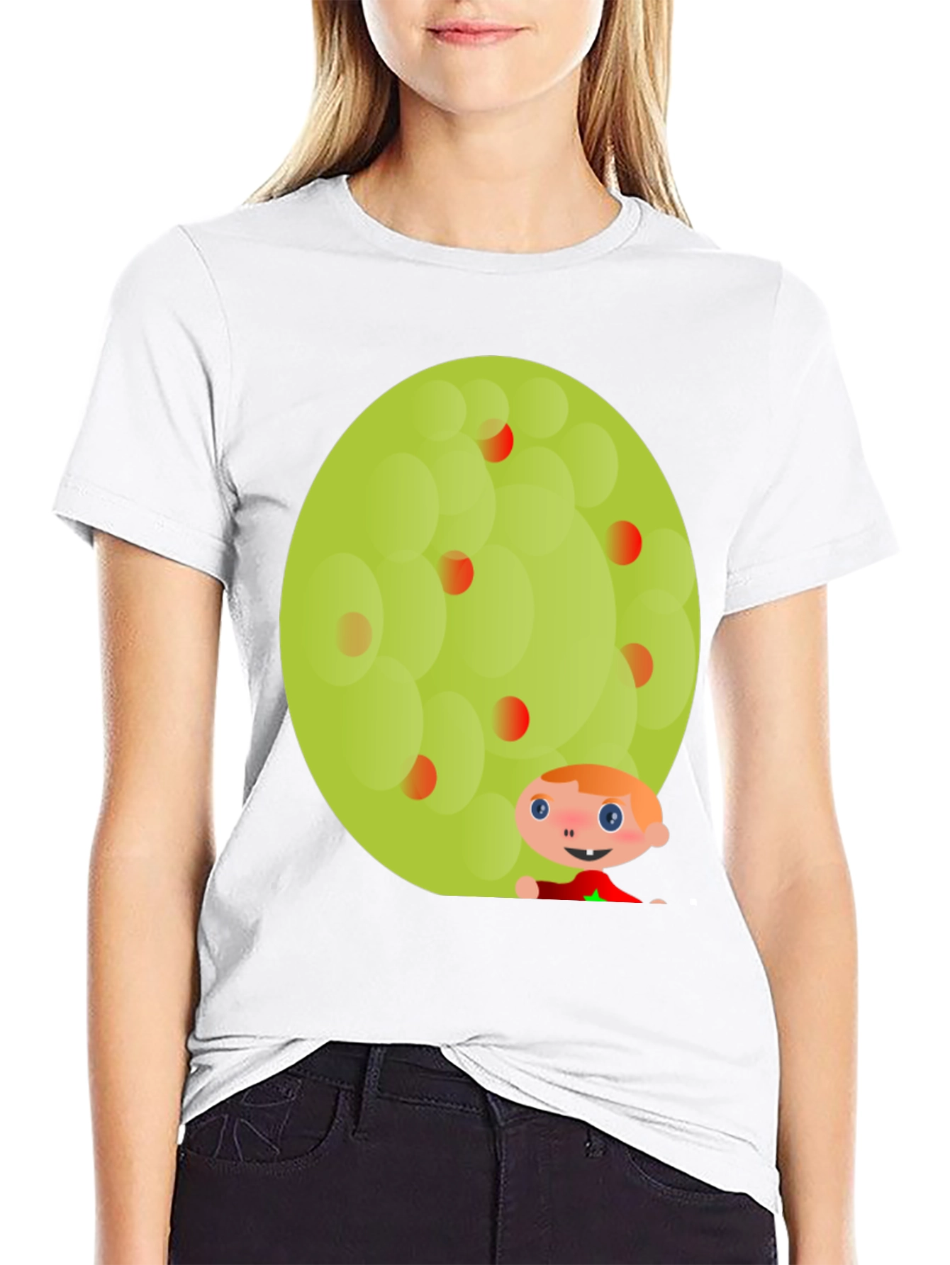 Fun Character Graphic Tee - Black