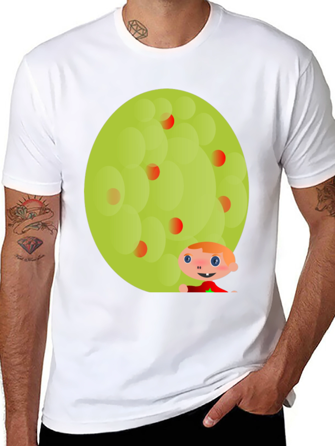 Fun Character Graphic Tee - Black
