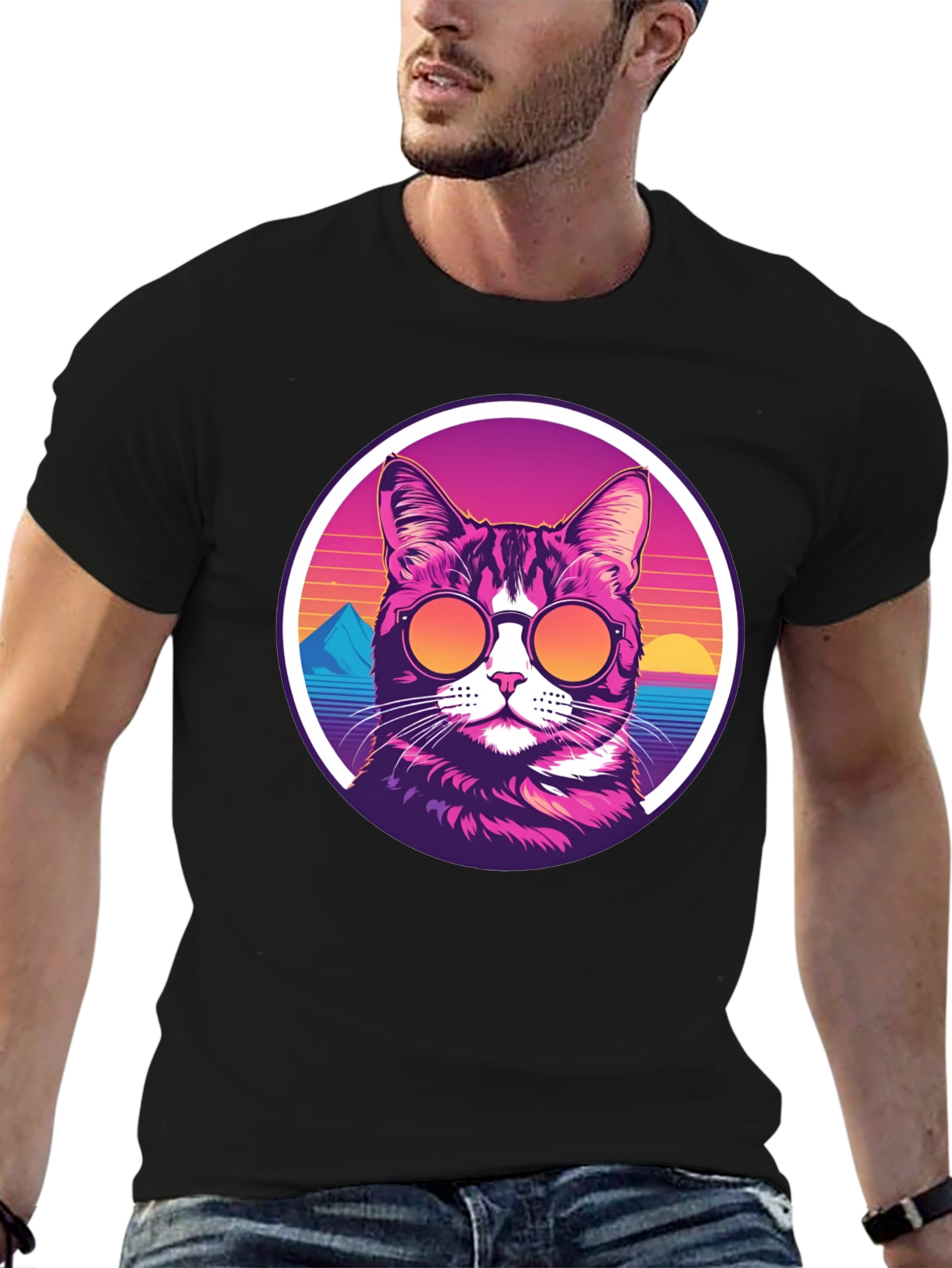 Retro Cat T-Shirt - Cool Cat with Shades