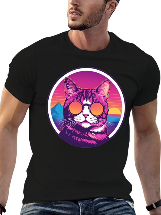 Retro Cat T-Shirt - Cool Cat with Shades