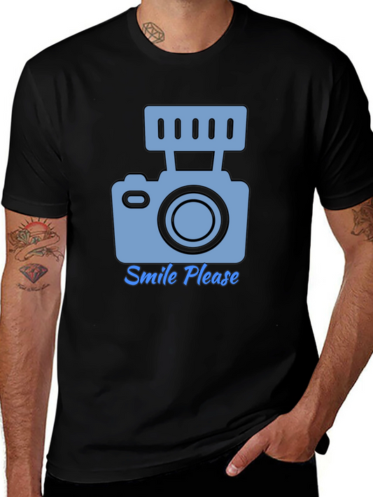 Smile Please Camera Graphic T-Shirt