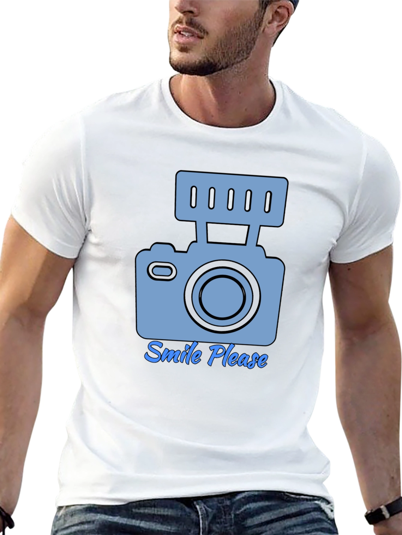 Smile Please Camera Graphic T-Shirt