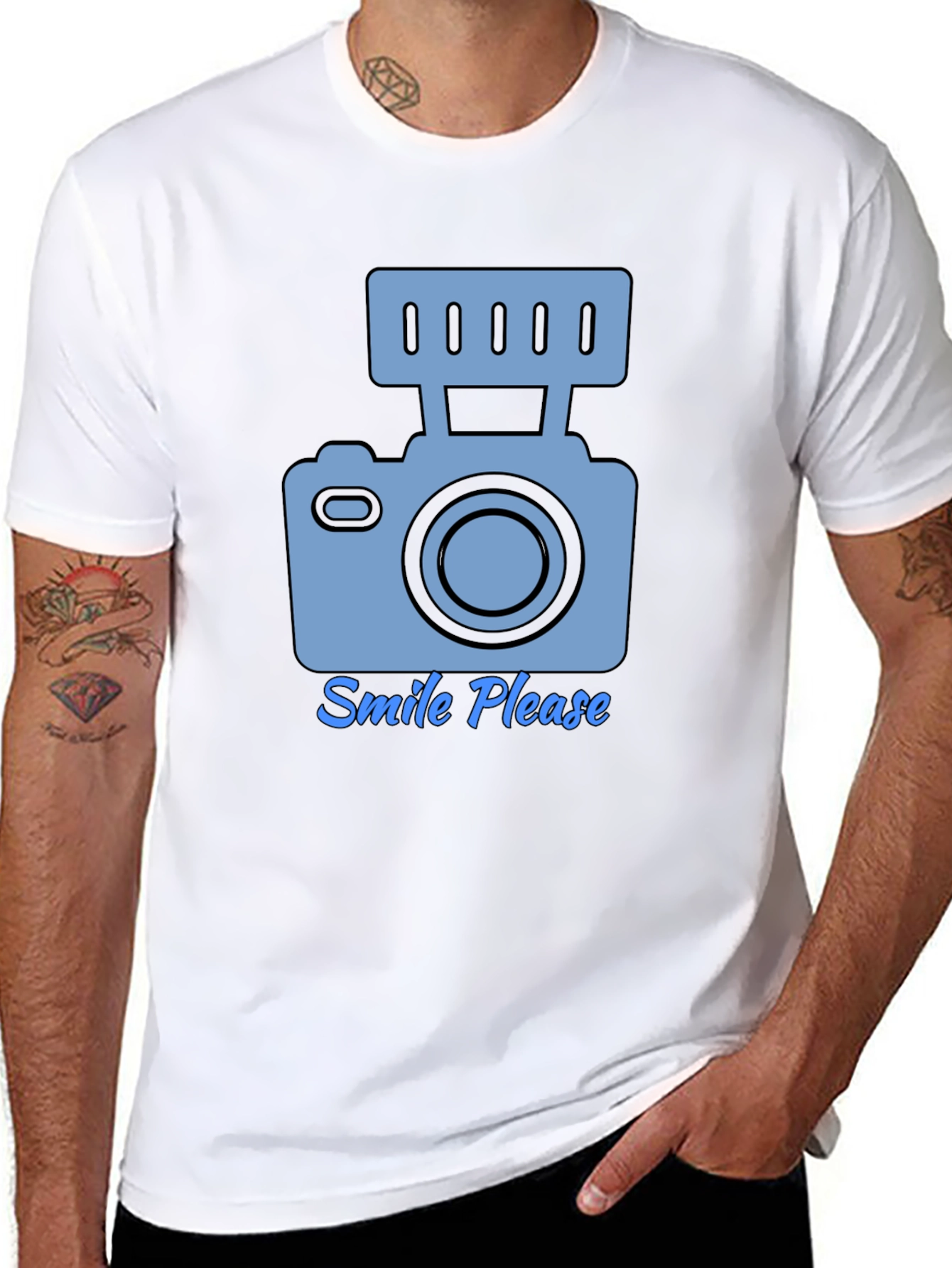 Smile Please Camera Graphic T-Shirt