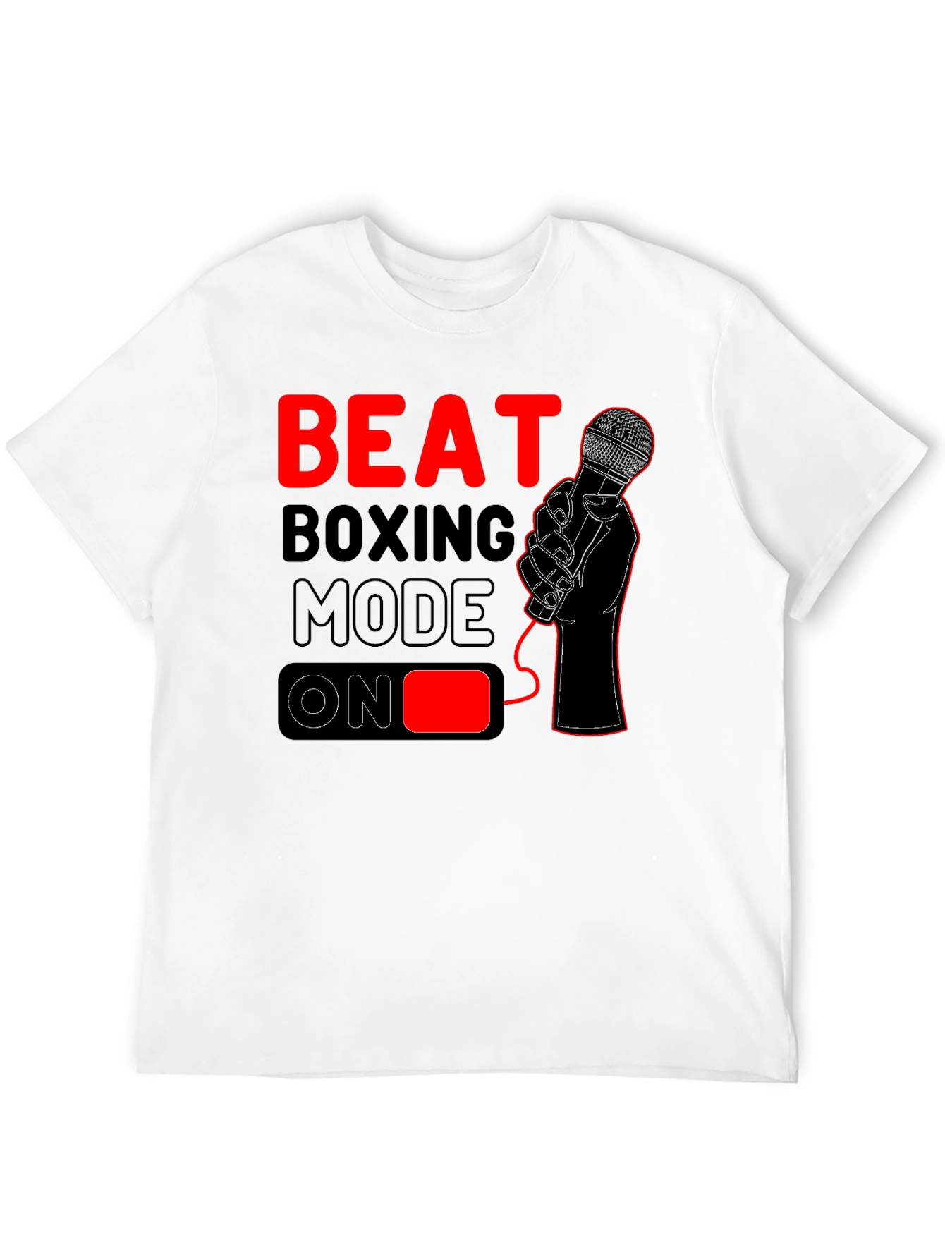Beat Boxing Mode On T-Shirt - Black