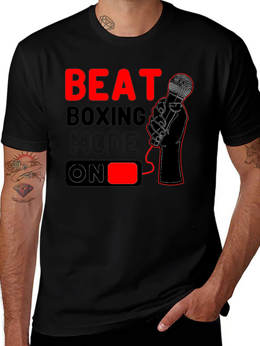Beat Boxing Mode On T-Shirt - Black