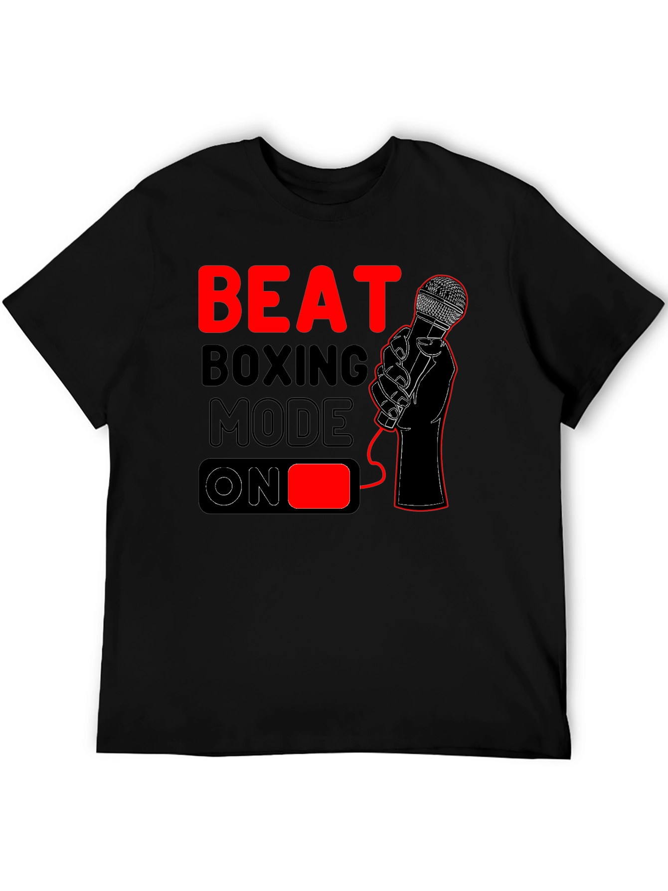 Beat Boxing Mode On T-Shirt - Black