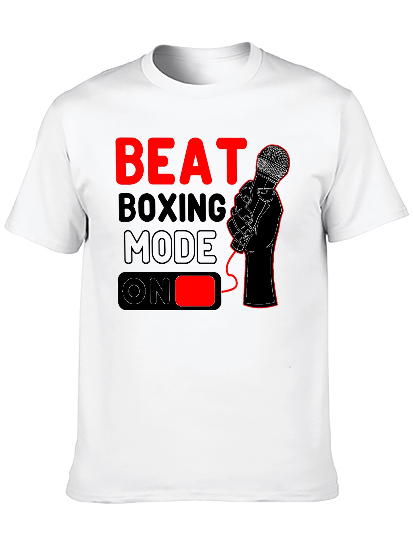 Beat Boxing Mode On T-Shirt - Black