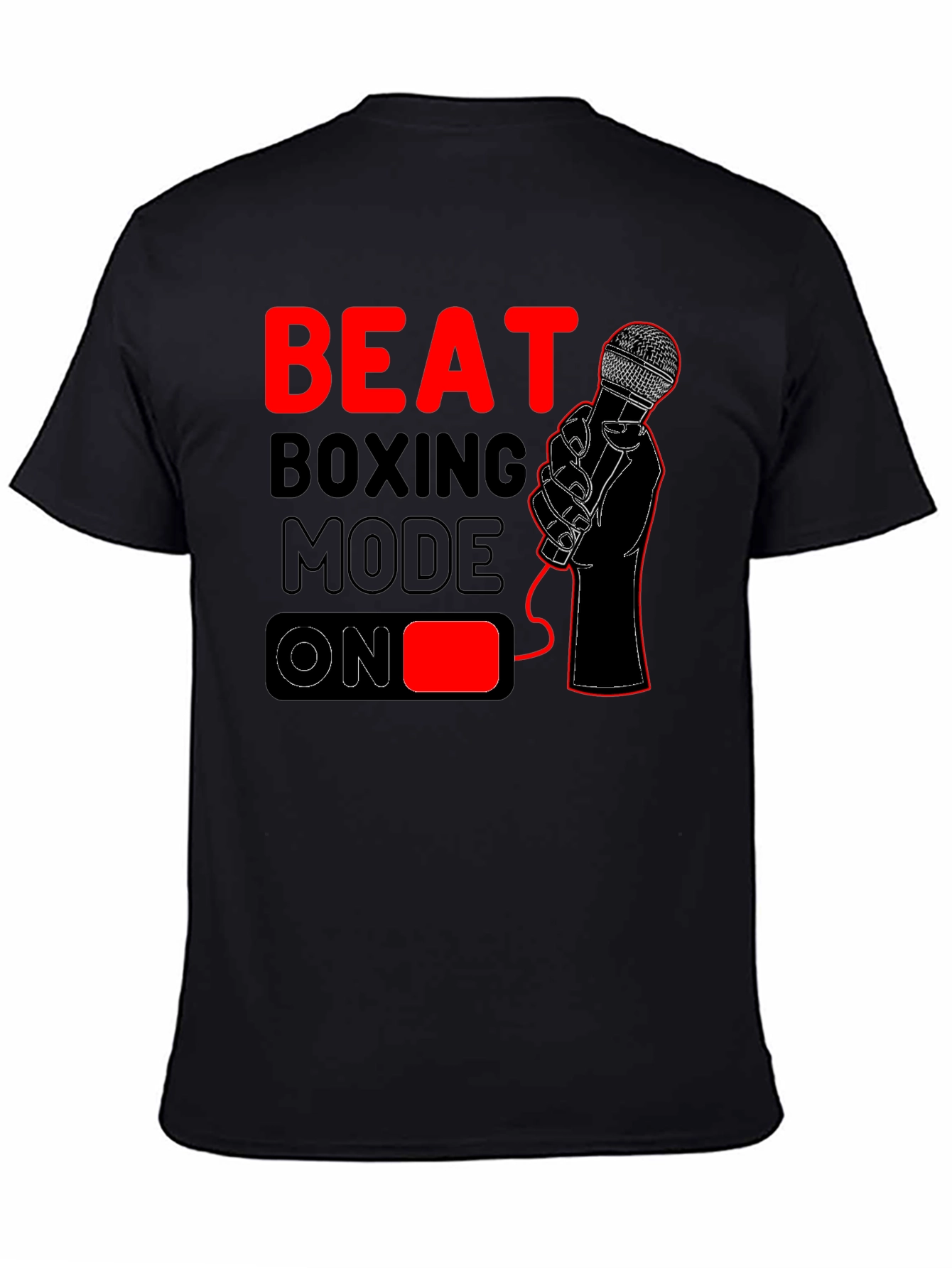 Beat Boxing Mode On T-Shirt - Black