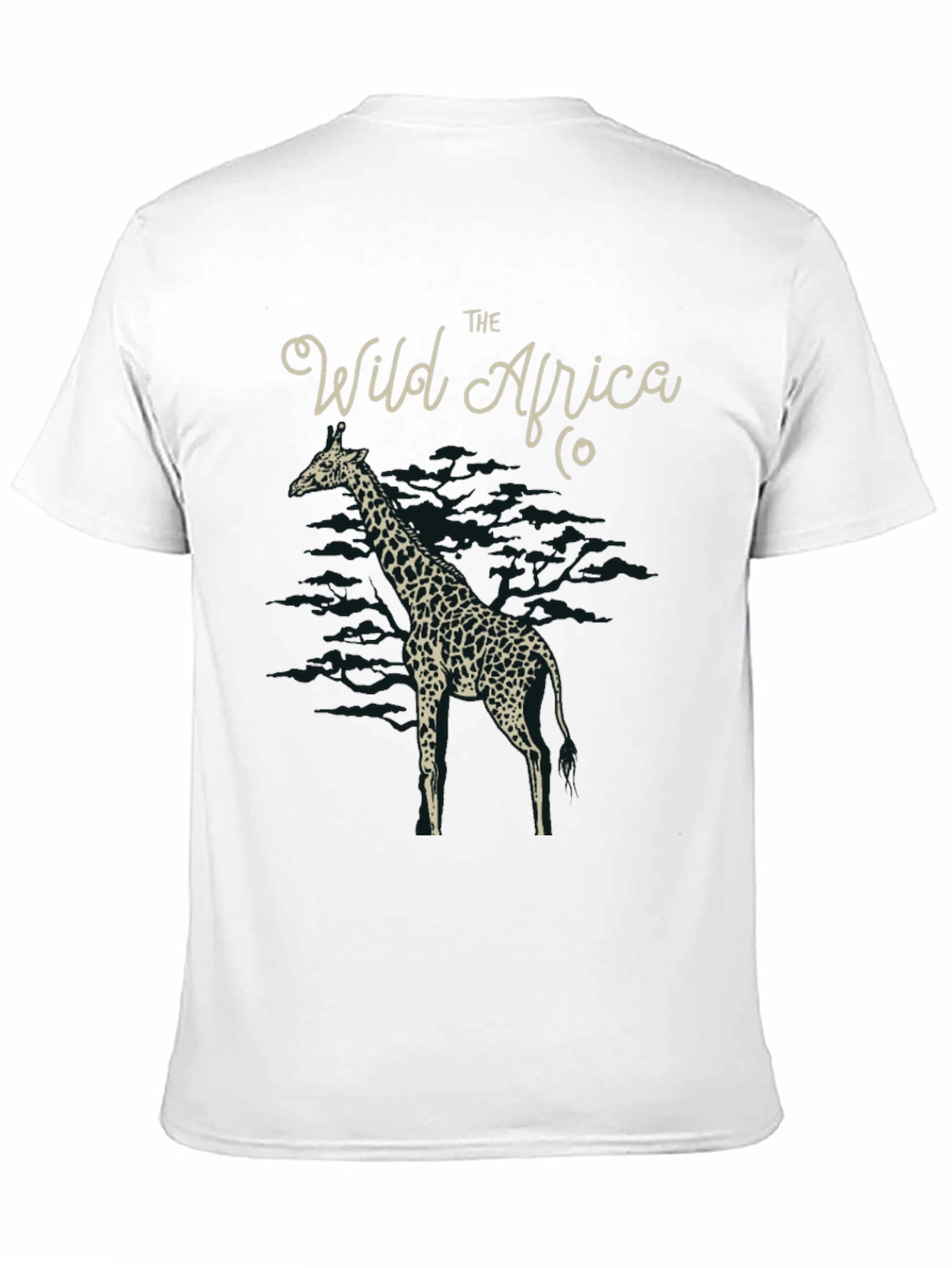 The Wild Africa Co. Giraffe Print Black T-Shirt