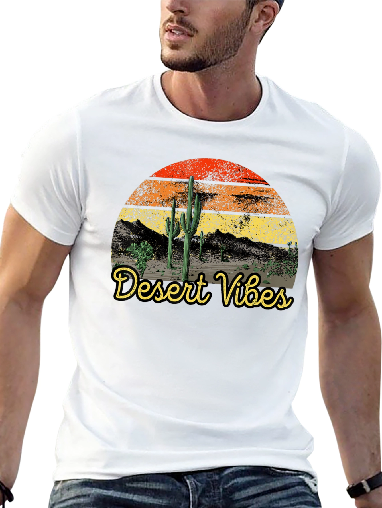 Desert Vibes Retro T-Shirt Black