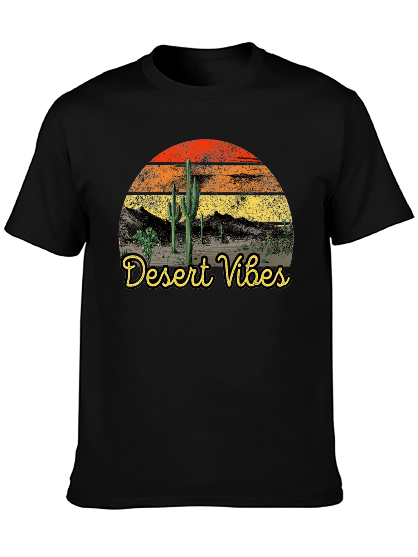 Desert Vibes Retro T-Shirt Black