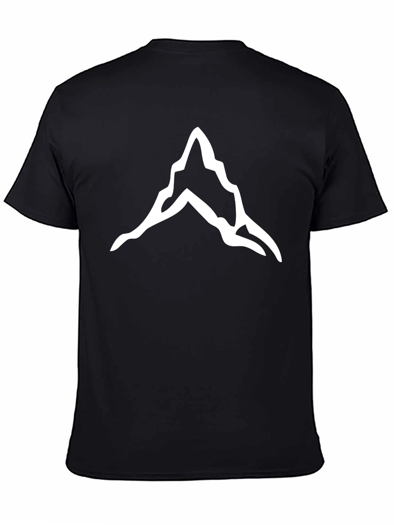 Mountain Peak Graphic Tee - Black Cotton T-Shirt