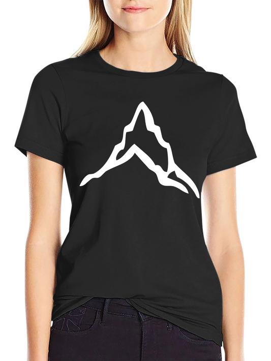 Mountain Peak Graphic Tee - Black Cotton T-Shirt