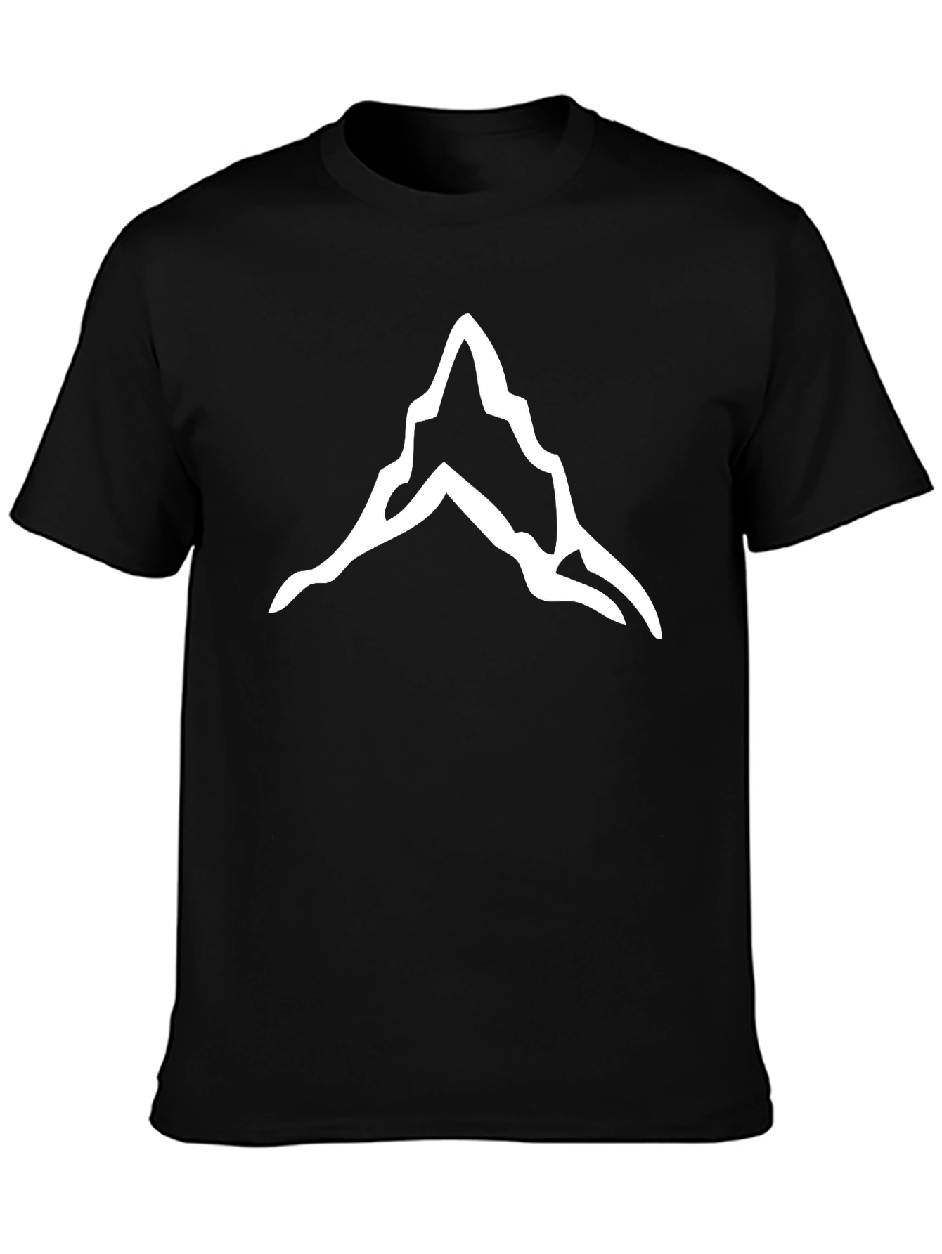 Mountain Peak Graphic Tee - Black Cotton T-Shirt