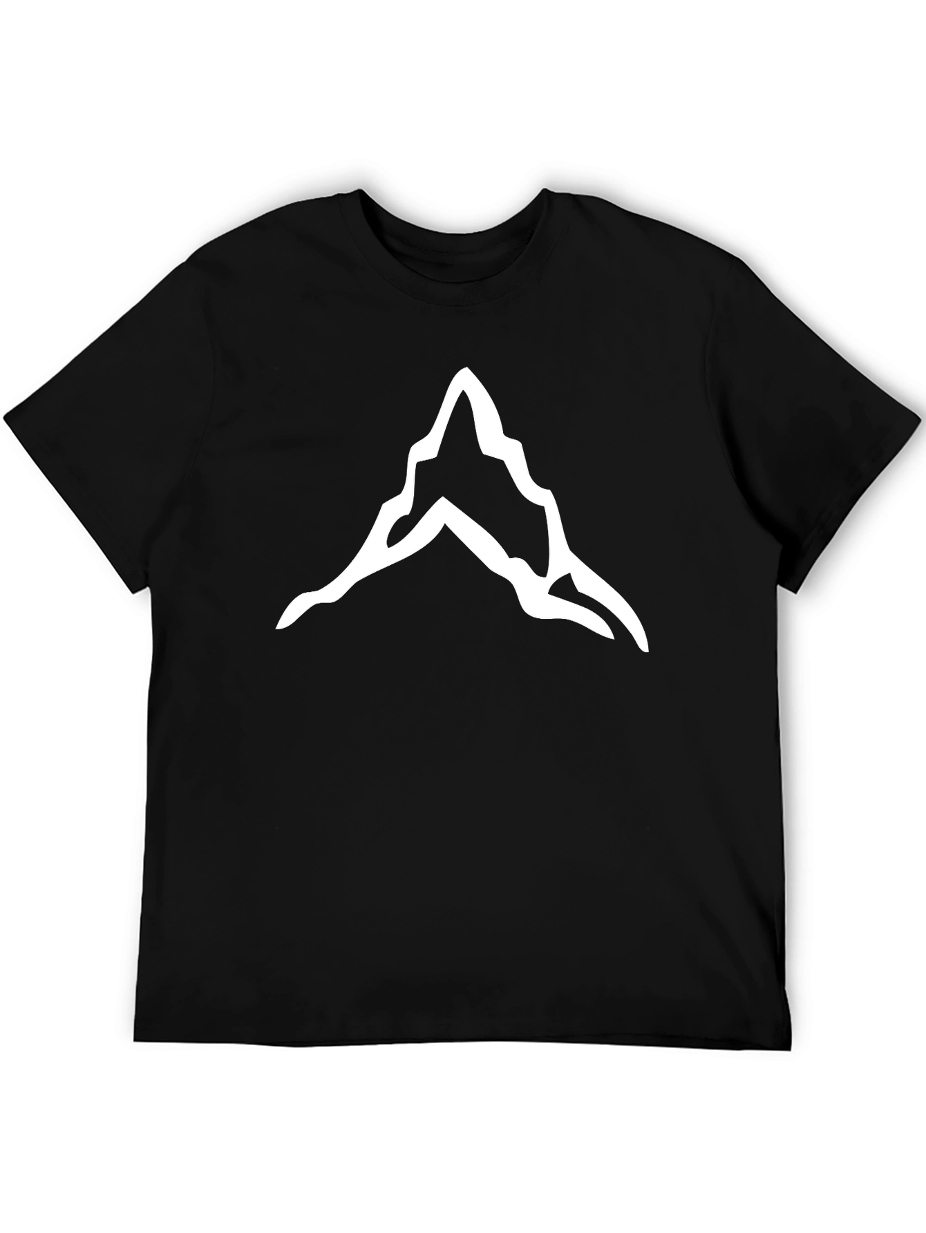 Mountain Peak Graphic Tee - Black Cotton T-Shirt