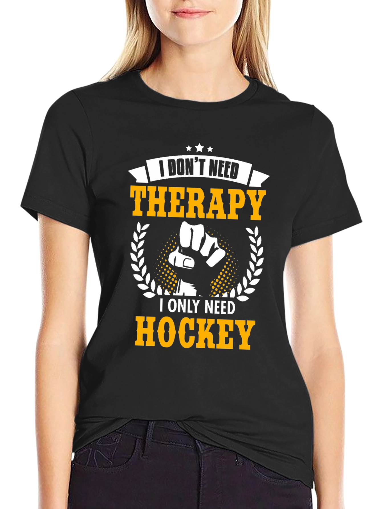 Hockey Therapy T-Shirt - Black Graphic Tee