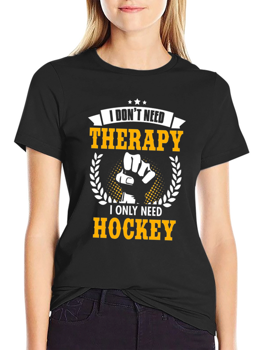 Hockey Therapy T-Shirt - Black Graphic Tee