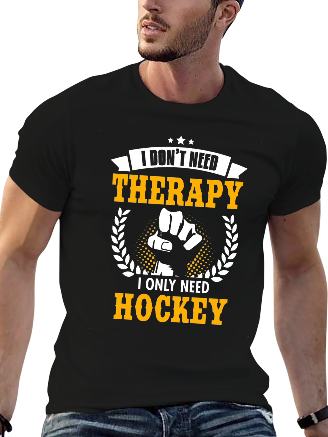Hockey Therapy T-Shirt - Black Graphic Tee