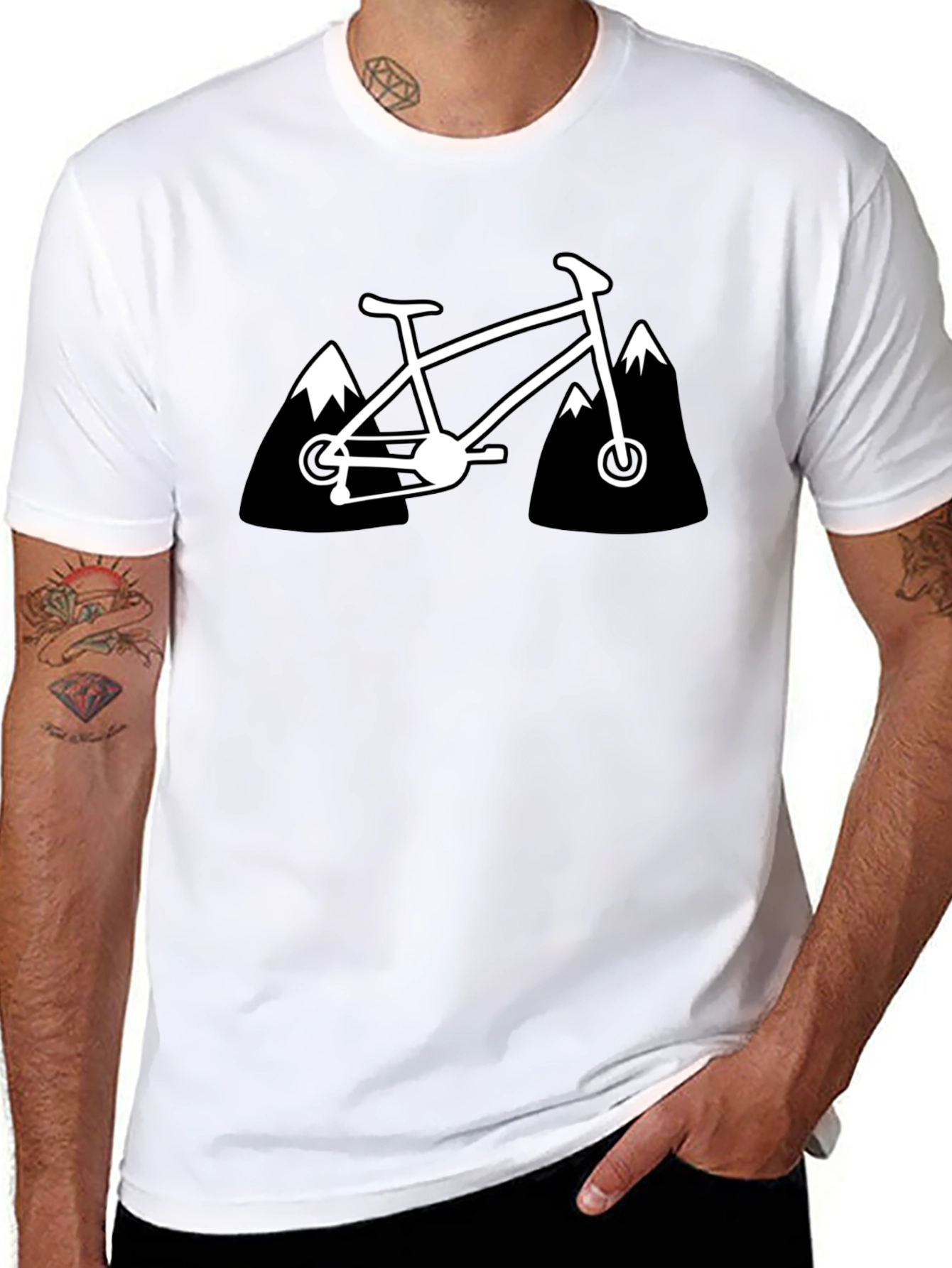 Mountain Bike Graphic Tee - Black Cotton T-Shirt