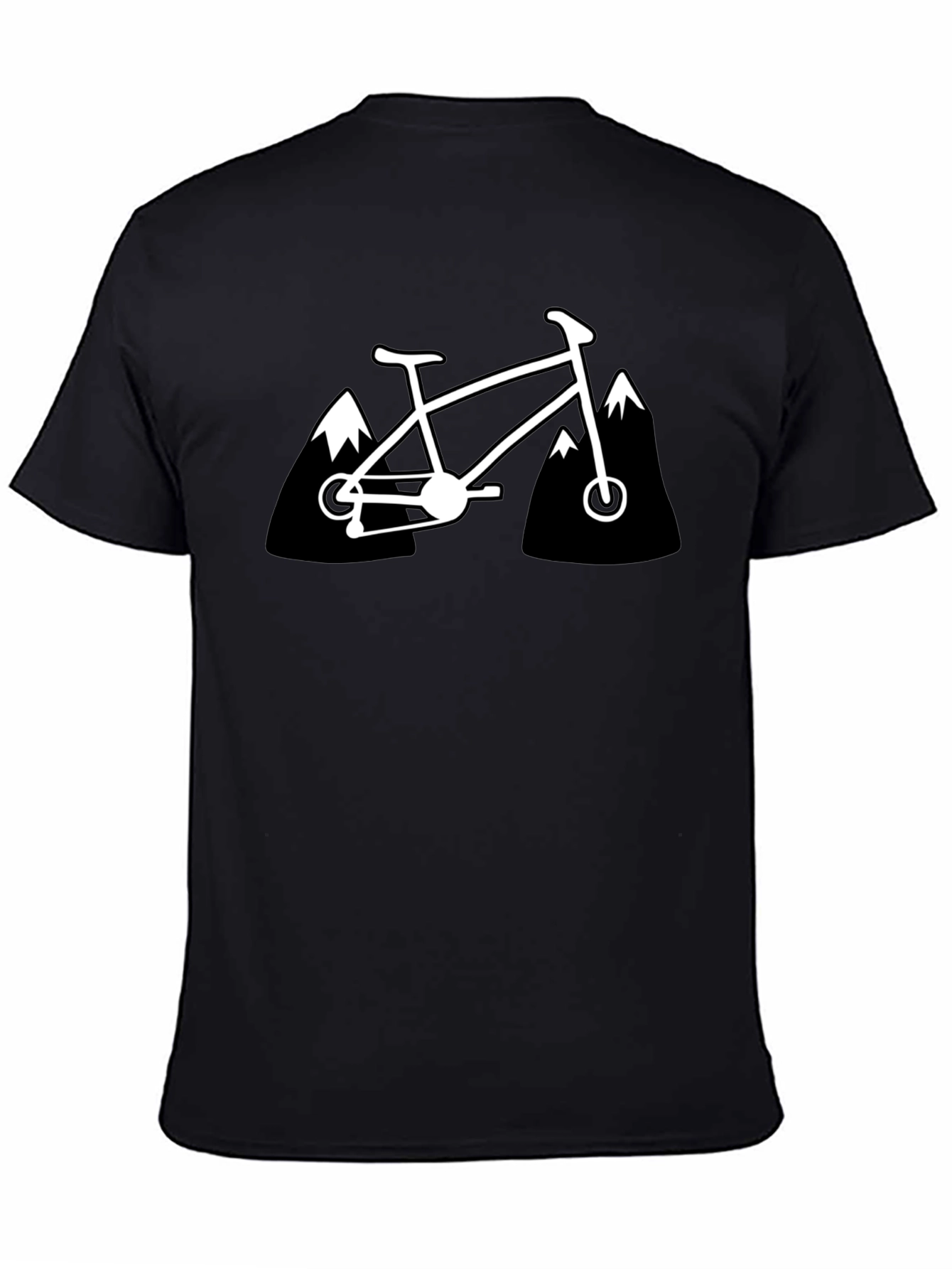 Mountain Bike Graphic Tee - Black Cotton T-Shirt
