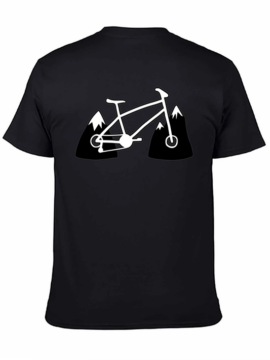 Mountain Bike Graphic Tee - Black Cotton T-Shirt