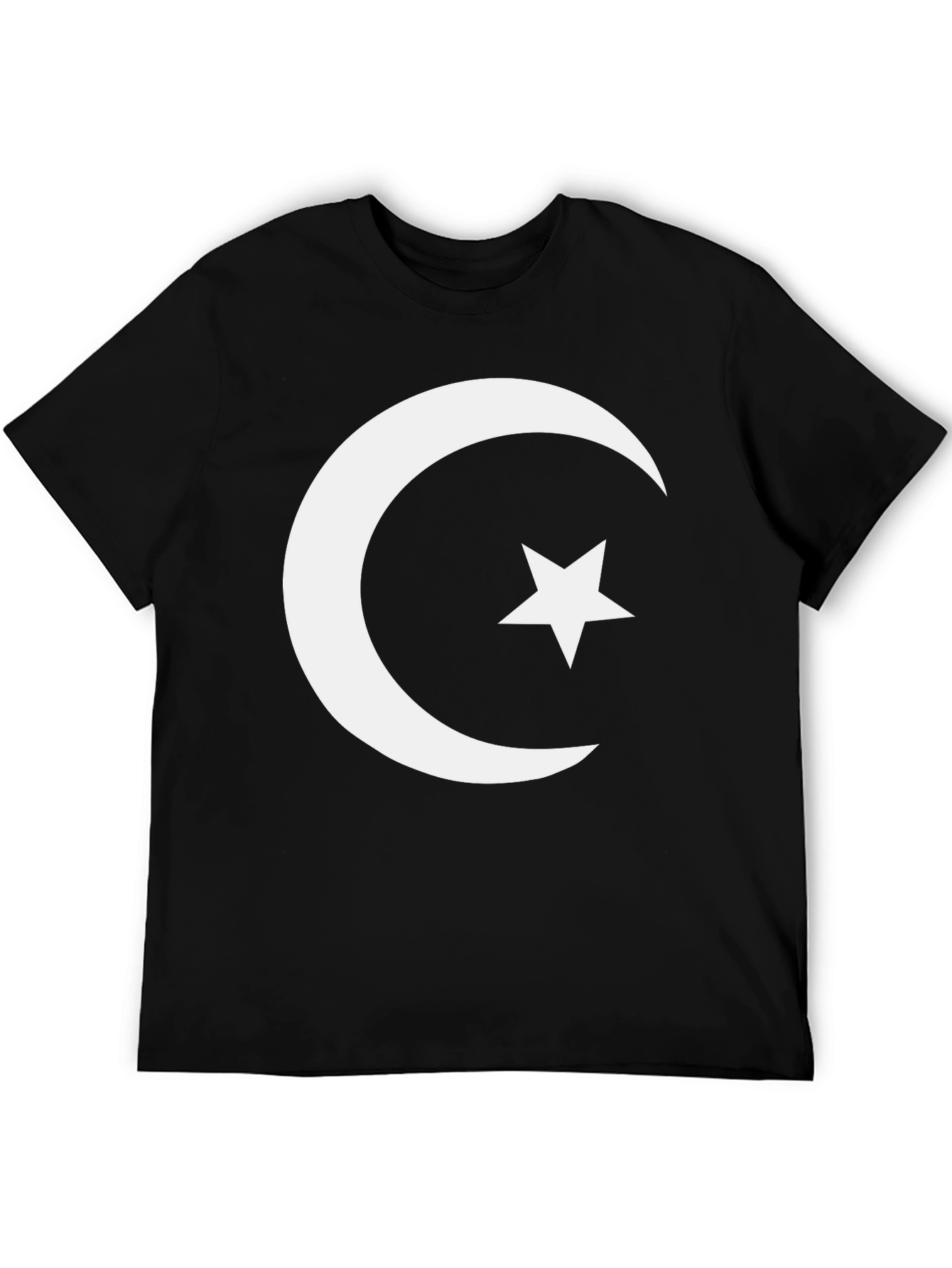 Crescent Moon & Star Graphic Tee - Black