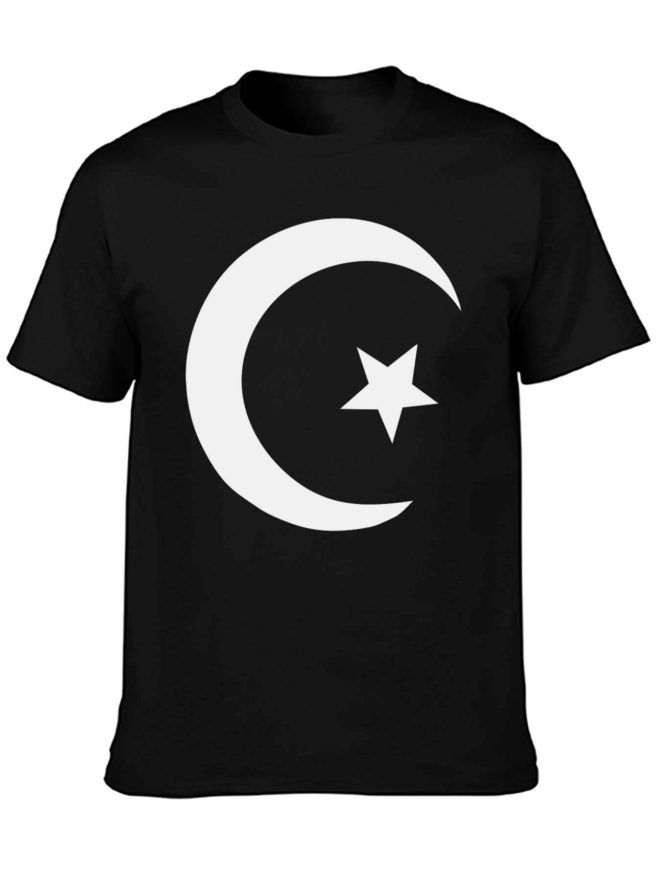 Crescent Moon & Star Graphic Tee - Black