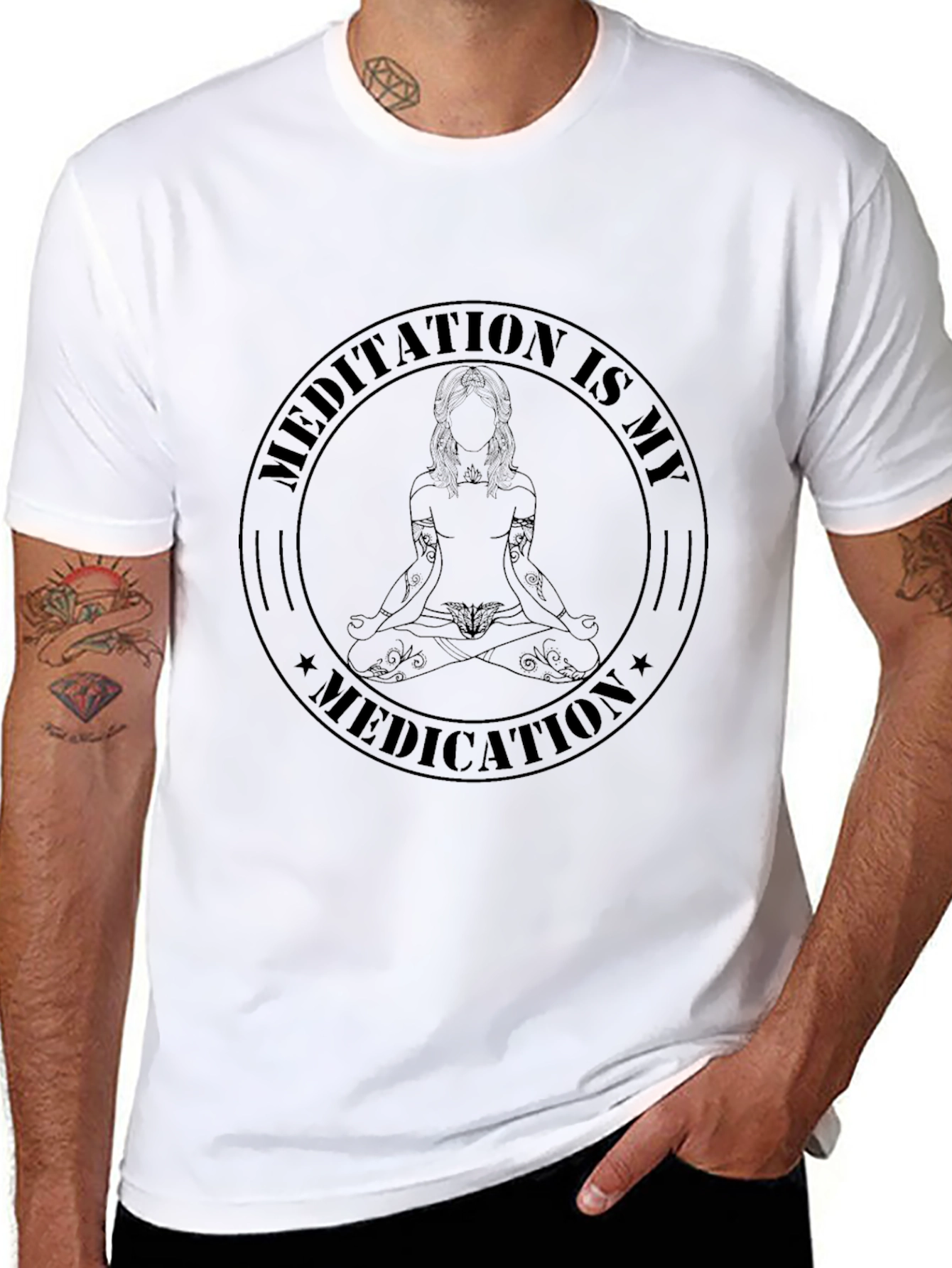 Meditation is My Medication Black T-Shirt