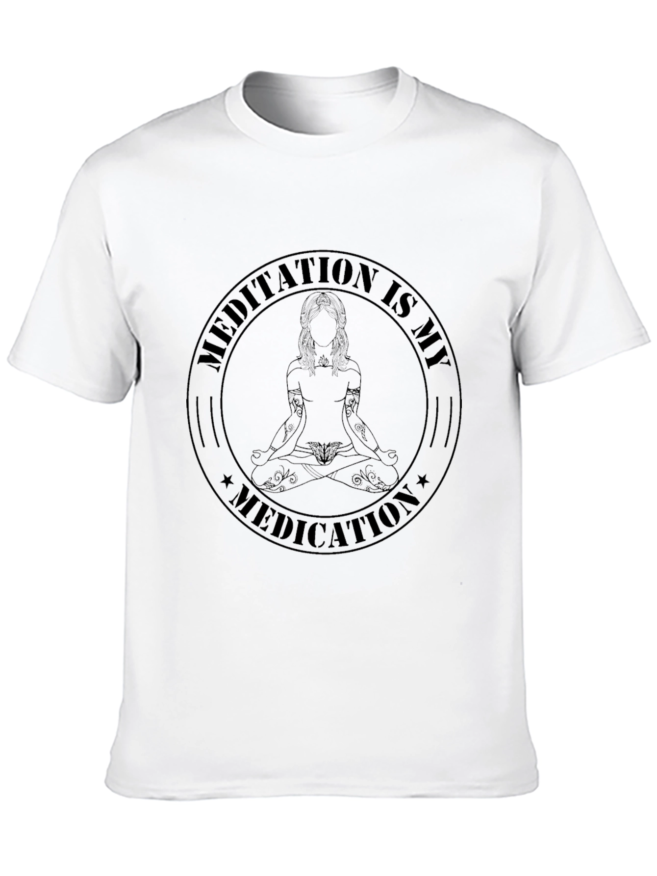 Meditation is My Medication Black T-Shirt