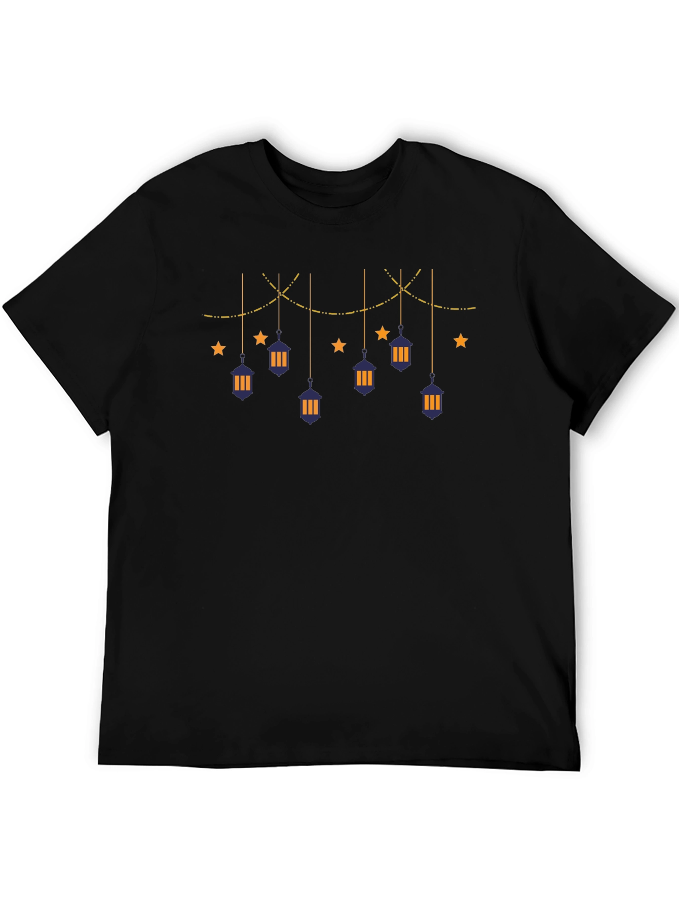 Festive Ramadan Lanterns Black T-Shirt