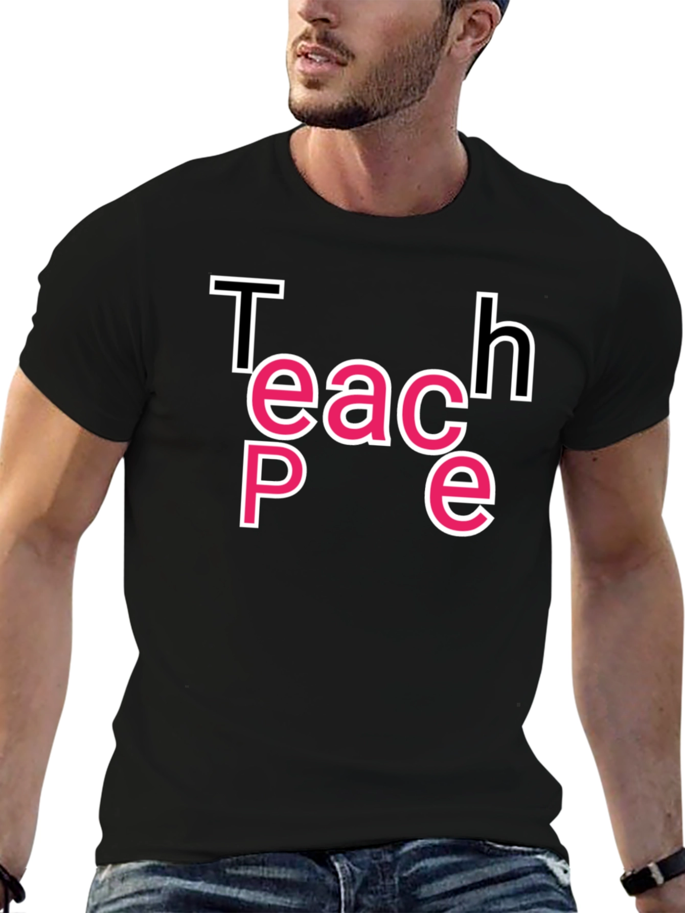 Teach Peace Graphic Tee - Black