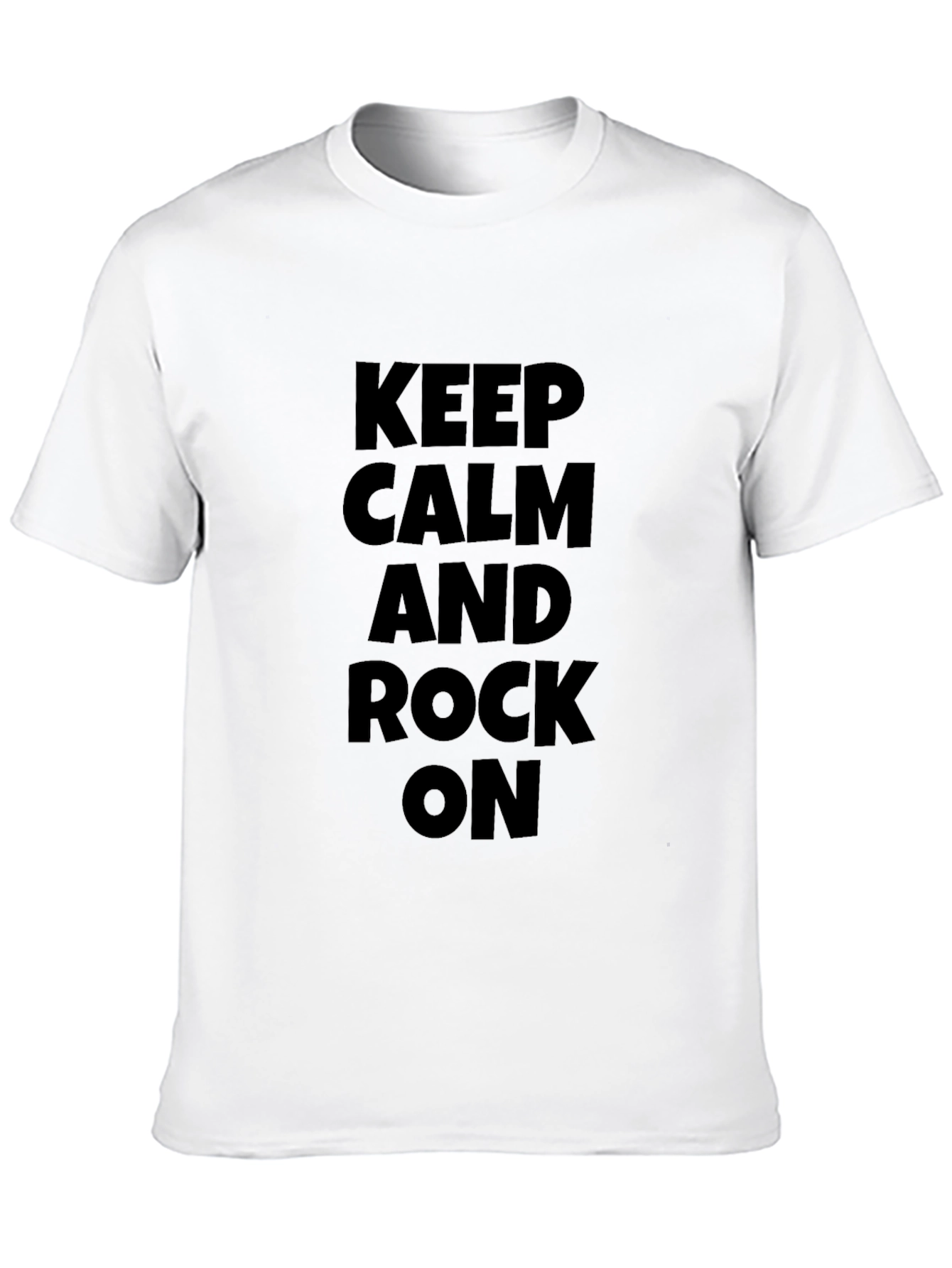 Keep Calm and Rock On Black Graphic T-Shirt